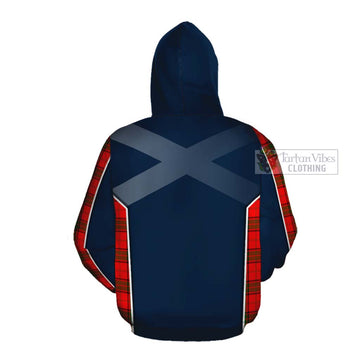 Adair Tartan Cotton Hoodie with Family Crest and Lion Rampant Vibes Sport Style