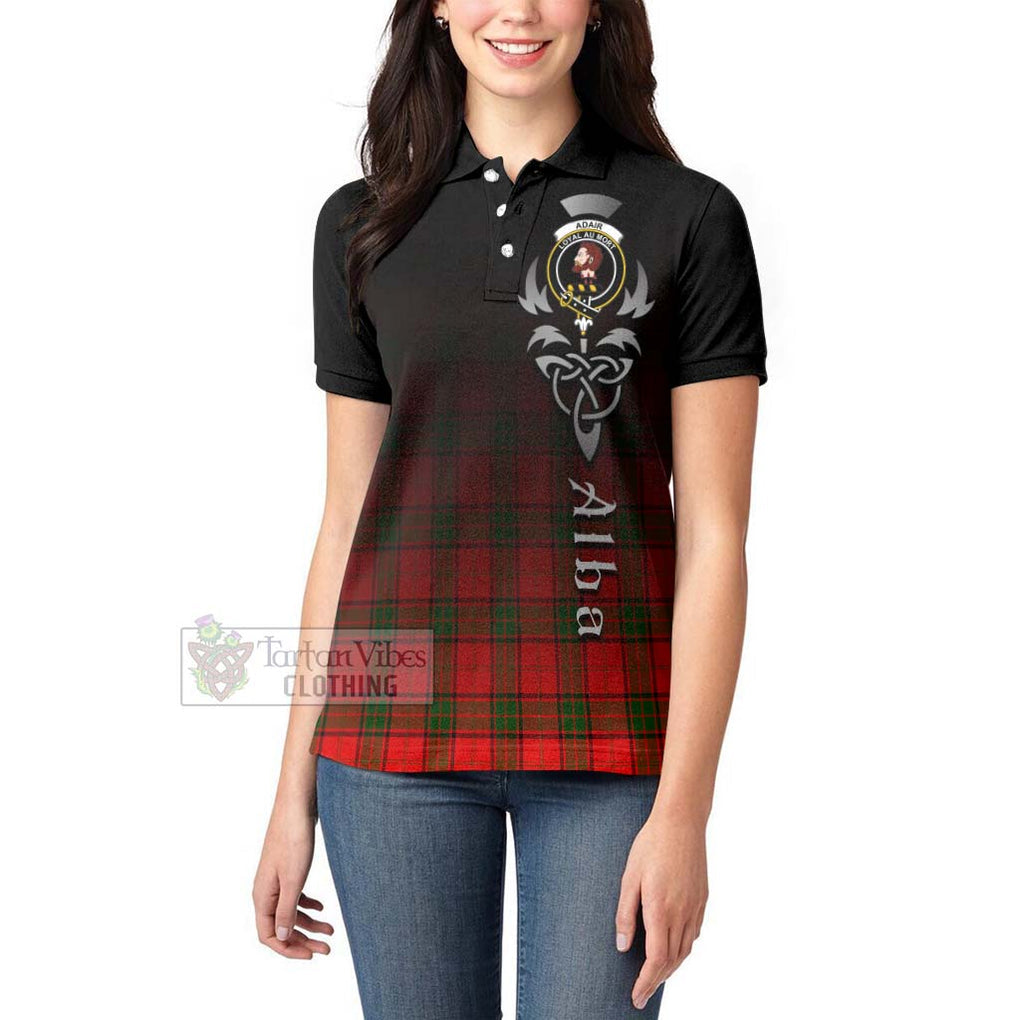 Tartan Vibes Clothing Adair Tartan Women's Polo Shirt Featuring Alba Gu Brath Family Crest Celtic Inspired