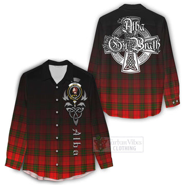 Adair Tartan Women's Casual Shirt Featuring Alba Gu Brath Family Crest Celtic Inspired