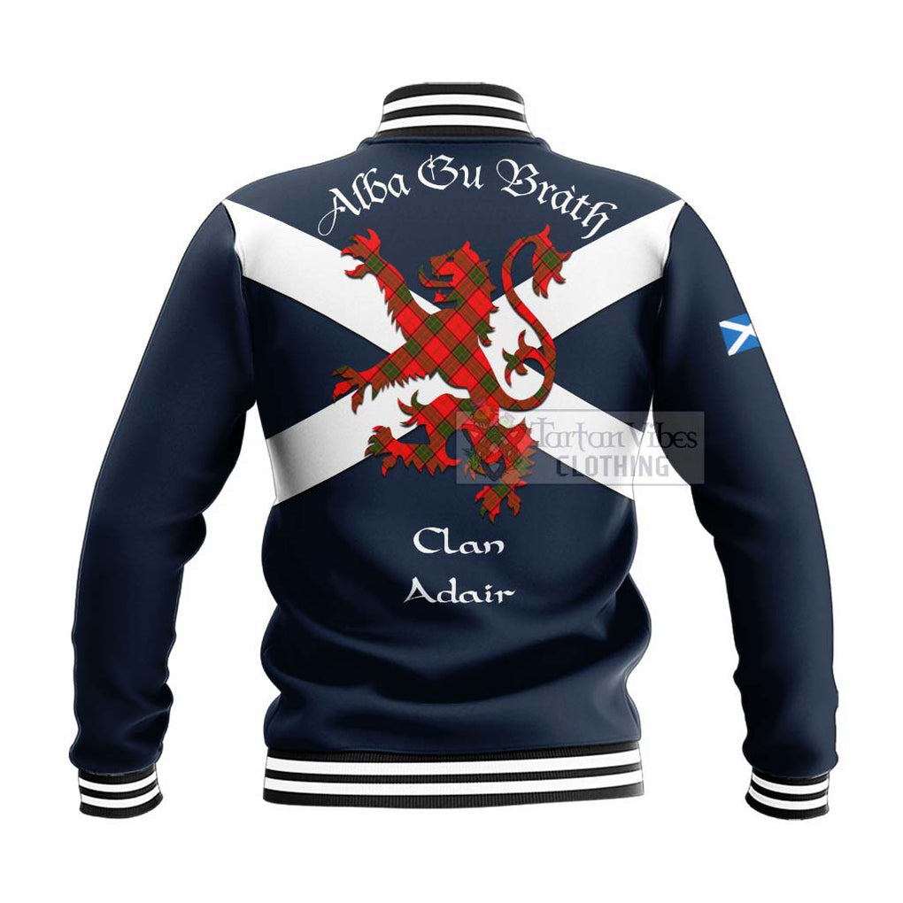 Tartan Vibes Clothing Adair Tartan Lion Rampant Baseball Jacket – Proudly Display Your Heritage with Alba Gu Brath and Clan Name