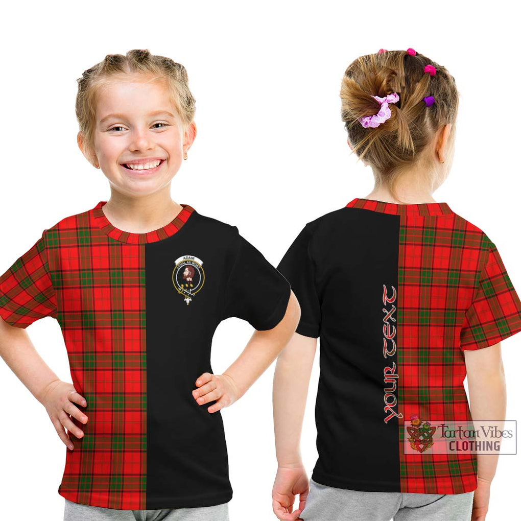 Adair Tartan Kid T-Shirt with Family Crest and Half Of Me Style - Tartanvibesclothing Shop