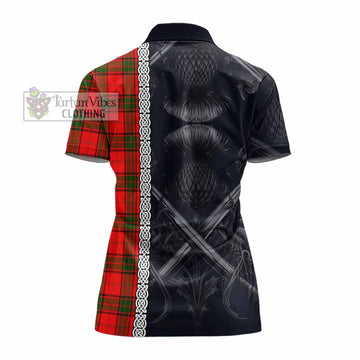 Adair Tartan Women's Polo Shirt with Family Crest Cross Sword Thistle Celtic Vibes