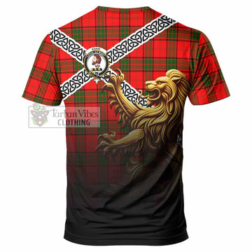 Adair Crest Tartan T-Shirt with Golden Lion Emblem Celtic Style - Tartan Vibes Clothing