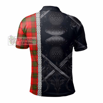 Adair Tartan Polo Shirt with Family Crest Cross Sword Thistle Celtic Vibes