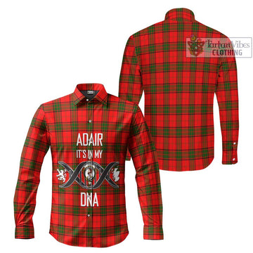 Adair Tartan Long Sleeve Button Shirt with Family Crest DNA In Me Style