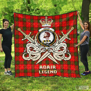 Adair Tartan Quilt with Clan Crest and the Golden Sword of Courageous Legacy