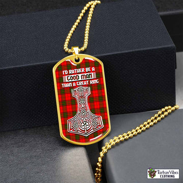 Adair Tartan Dog Tag Necklace Viking Mjolnir Style