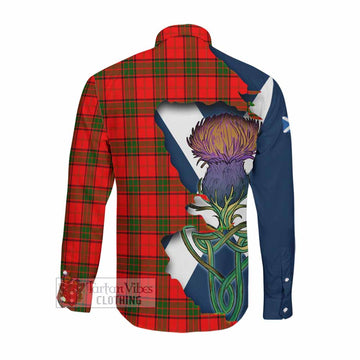 Adair Tartan Family Crest Long Sleeve Button Shirt Scottish Thistle Celtic Inspired Men's Shirt - Tartan Vibes Clothing