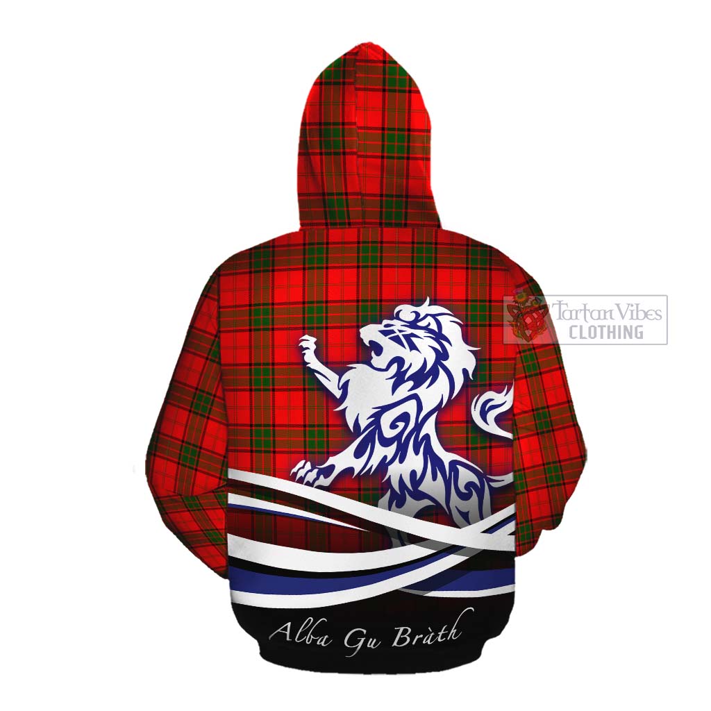 Tartan Vibes Clothing Adair Tartan Cotton Hoodie with Alba Gu Brath Regal Lion Emblem