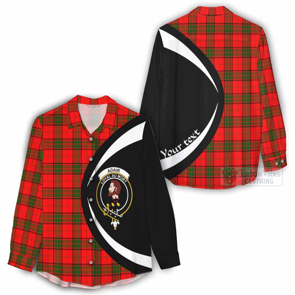 Tartan Vibes Clothing Adair Tartan Women's Casual Shirt with Family Crest Circle Style