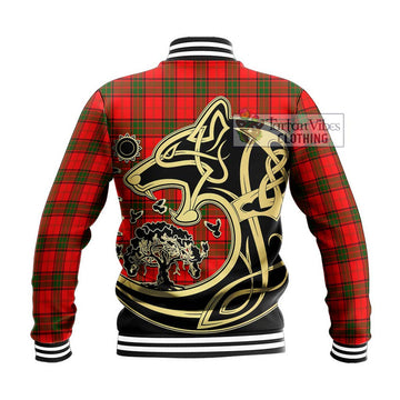 Adair Tartan Baseball Jacket with Family Crest Celtic Wolf Style