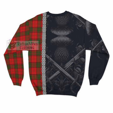 Adair Tartan Sweatshirt with Family Crest Cross Sword Thistle Celtic Vibes