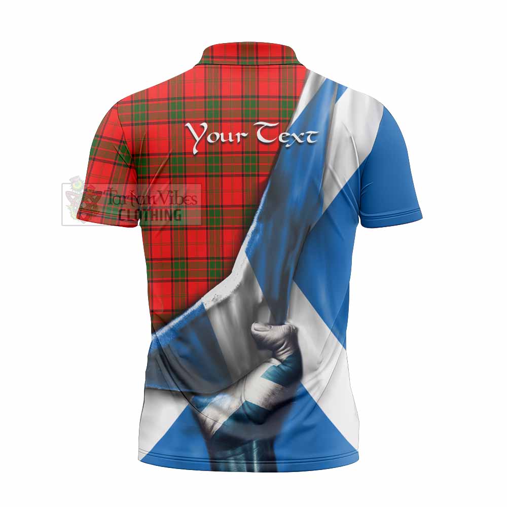 Tartan Vibes Clothing Adair Tartan Zipper Polo Shirt with Family Crest Scotland Patriotic Style