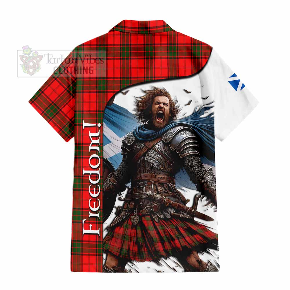 Tartan Vibes Clothing Adair Crest Tartan Short Sleeve Button Shirt Inspired by the Freedom of Scottish Warrior