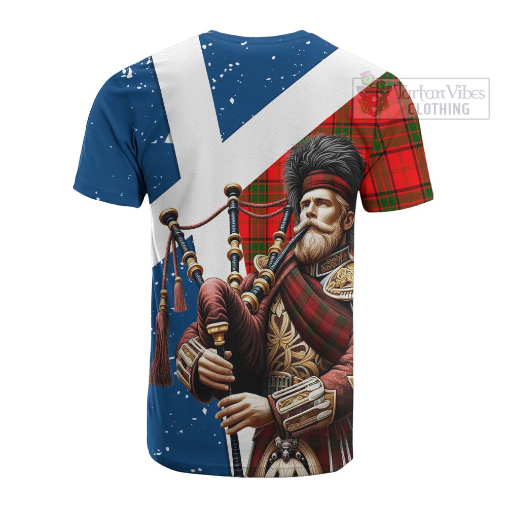 Tartan Vibes Clothing Adair Tartan Cotton T-shirt with Family Crest Scottish Bagpiper Vibes