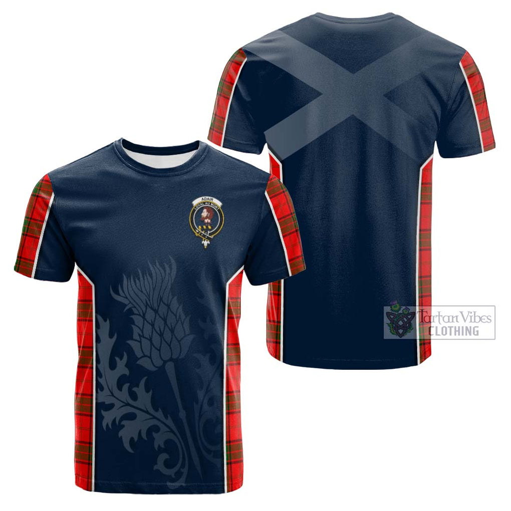 Tartan Vibes Clothing Adair Tartan Cotton T-shirt with Family Crest and Scottish Thistle Vibes Sport Style