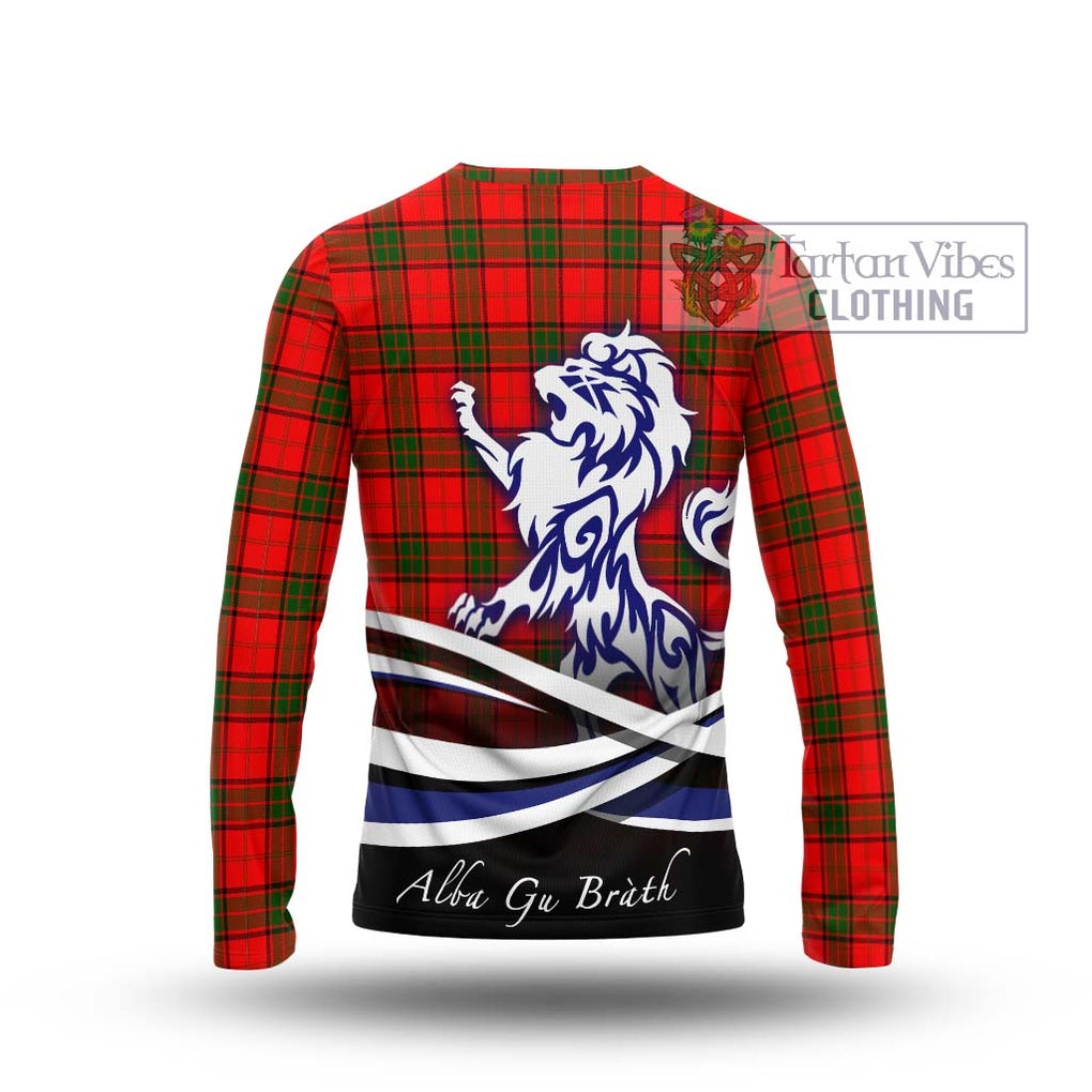 Adair Tartan Long Sleeve T-Shirt with Alba Gu Brath Regal Lion Emblem - Tartanvibesclothing Shop