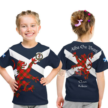 Adair Tartan Lion Rampant Kid T-Shirt Proudly Display Your Heritage with Alba Gu Brath and Clan Name