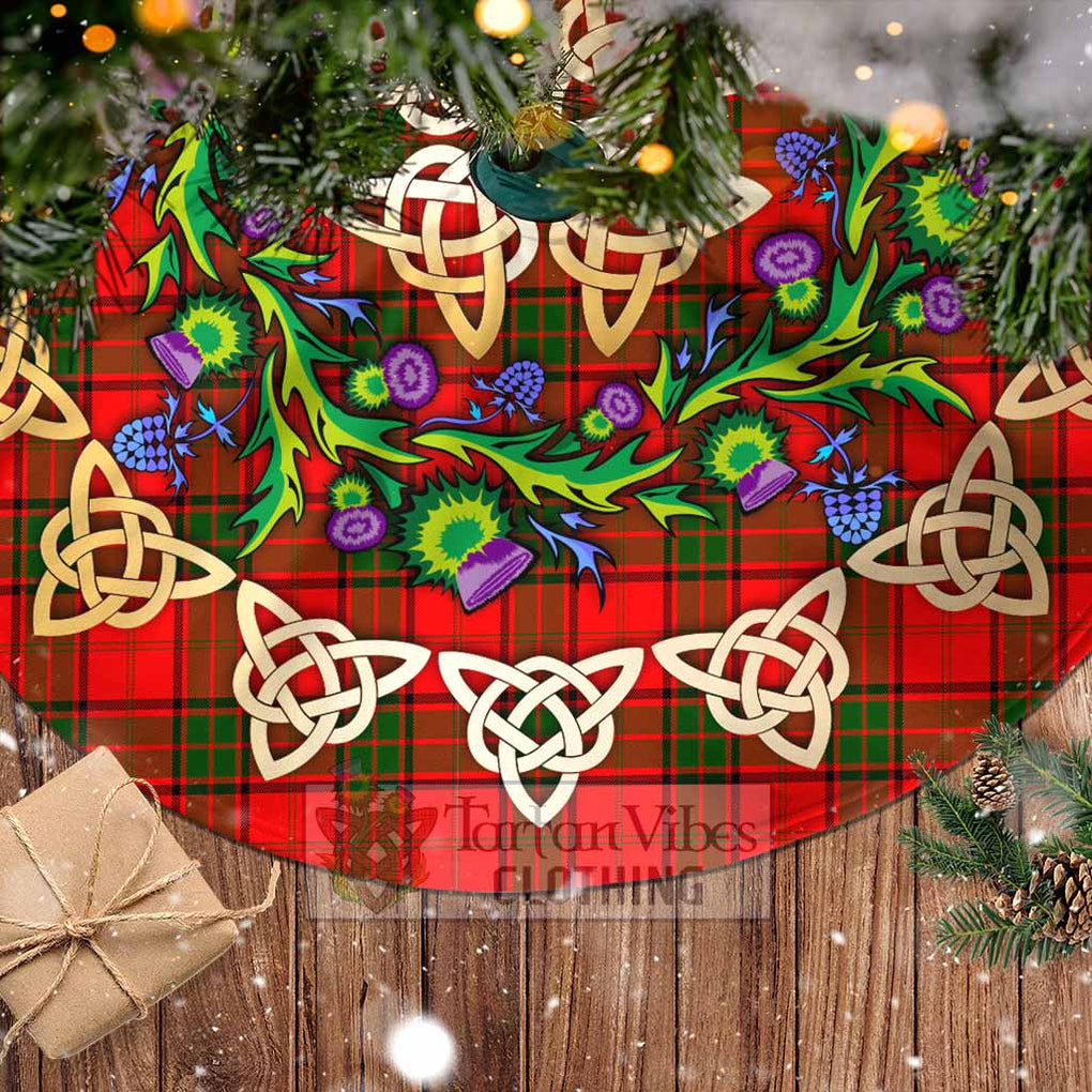 Tartan Vibes Clothing Adair Tartan Christmas Tree Skirt with Thistle Celtic Knot Style