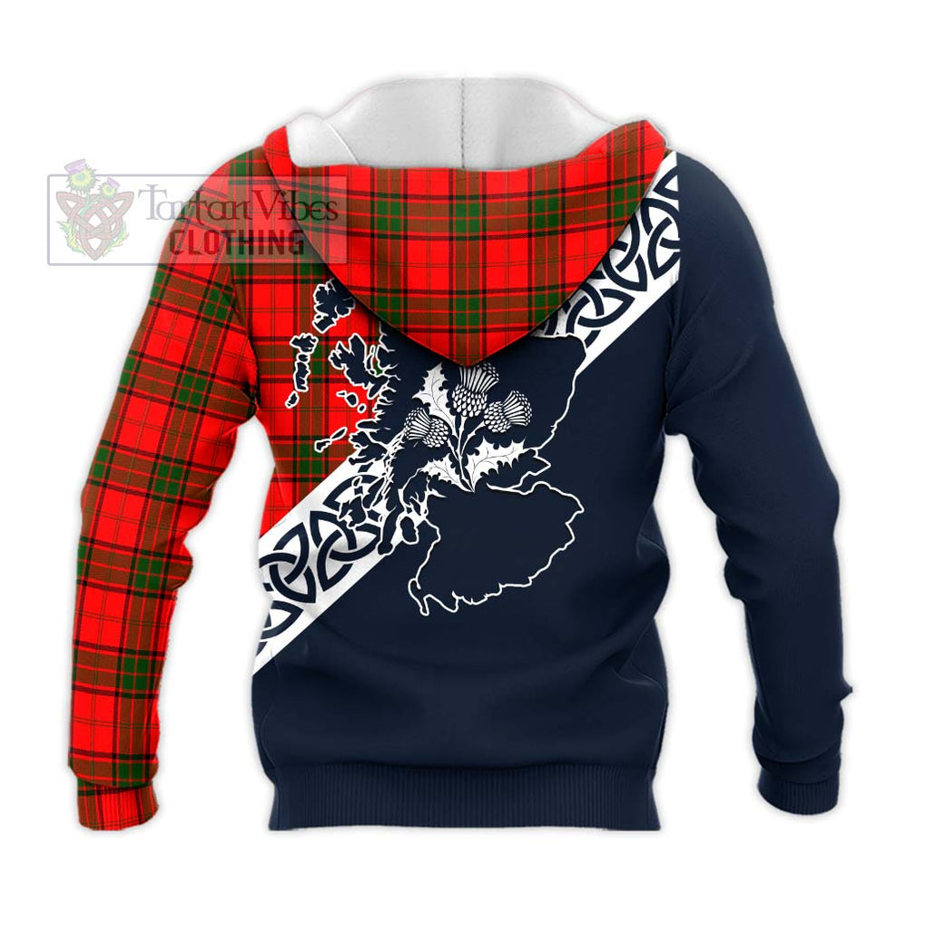 Tartan Vibes Clothing Adair Tartan Knitted Hoodie Featuring Thistle and Scotland Map