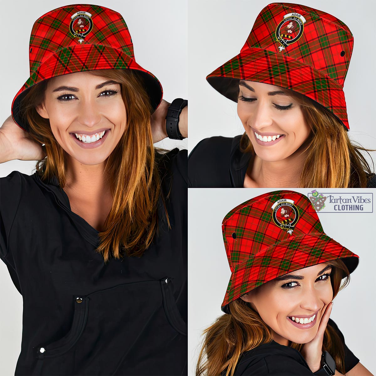 Tartan Vibes Clothing Adair Tartan Bucket Hat with Family Crest