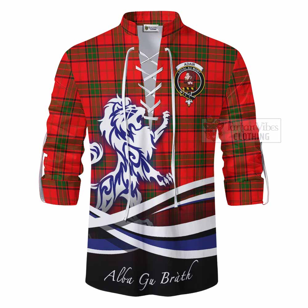 Tartan Vibes Clothing Adair Tartan Ghillie Kilt Shirt with Alba Gu Brath Regal Lion Emblem