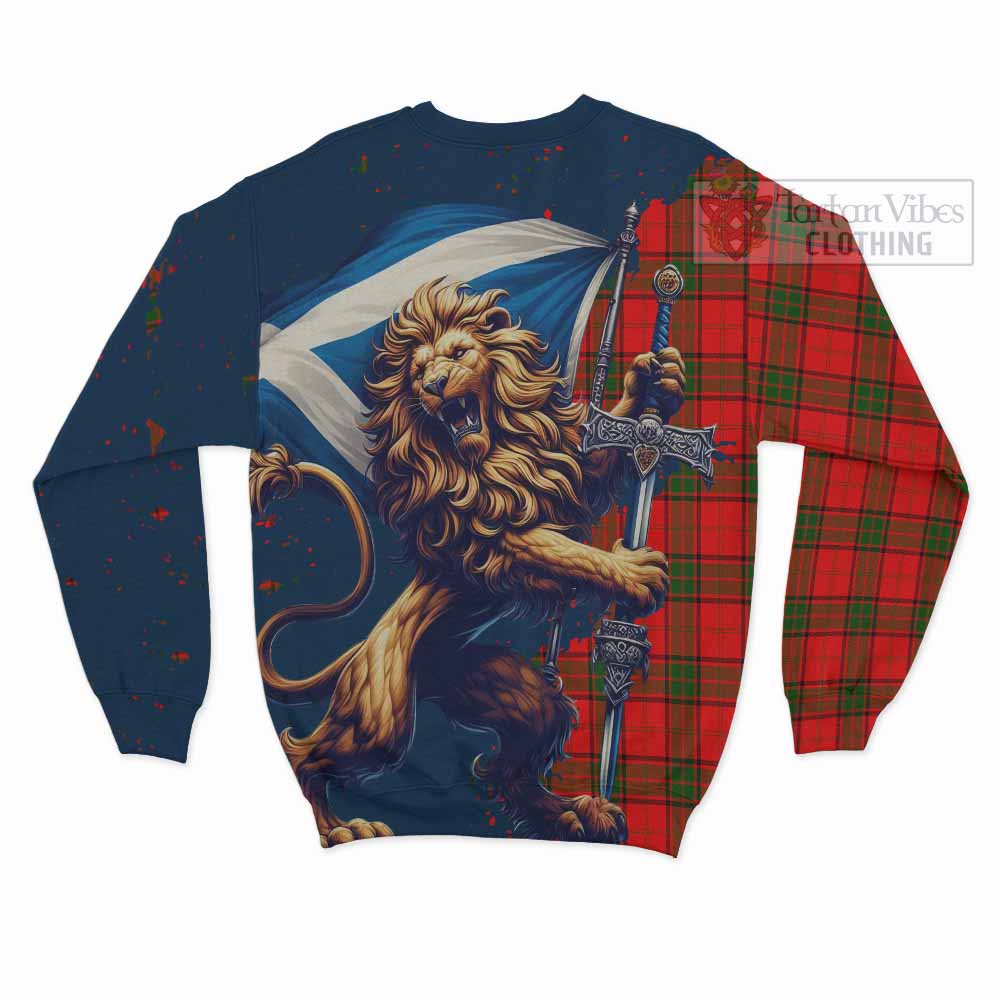 Tartan Vibes Clothing Adair Tartan Family Crest Sweatshirt with Scottish Majestic Lion