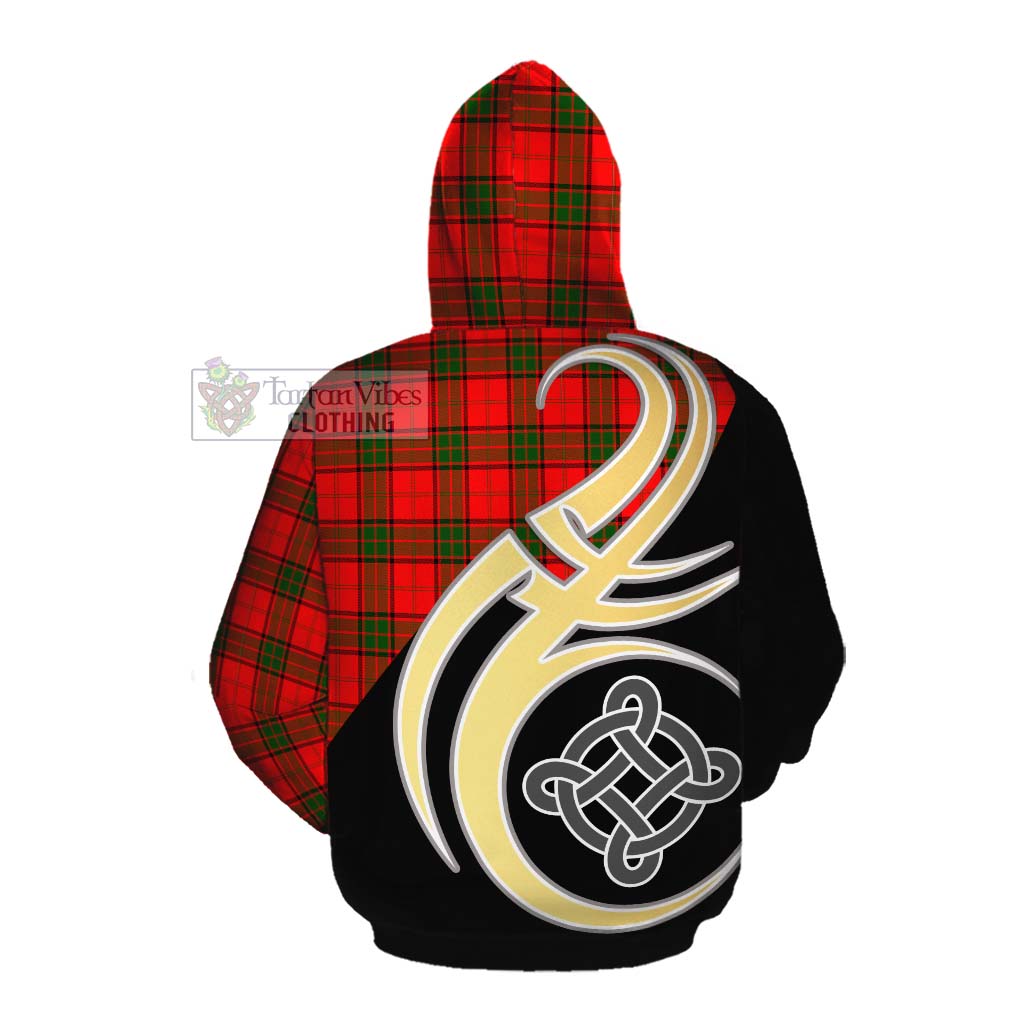 Tartan Vibes Clothing Adair Tartan Cotton Hoodie with Family Crest and Celtic Symbol Style