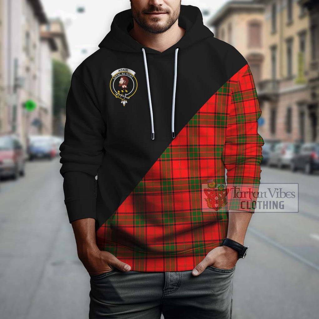 Adair Tartan Hoodie with Family Crest and Military Logo Style - Tartanvibesclothing Shop