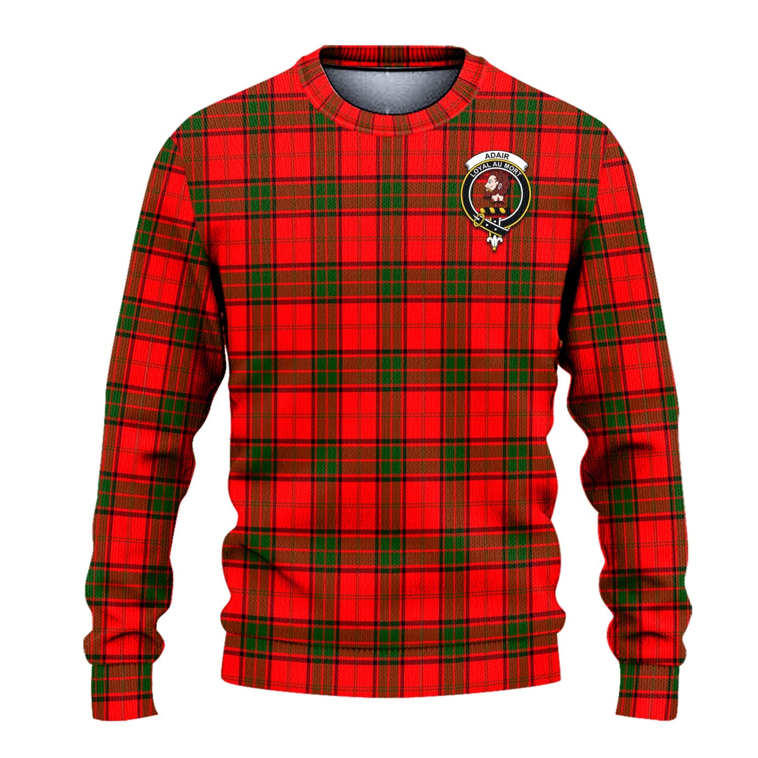 Adair Tartan Knitted Sweater with Family Crest - Tartanvibesclothing