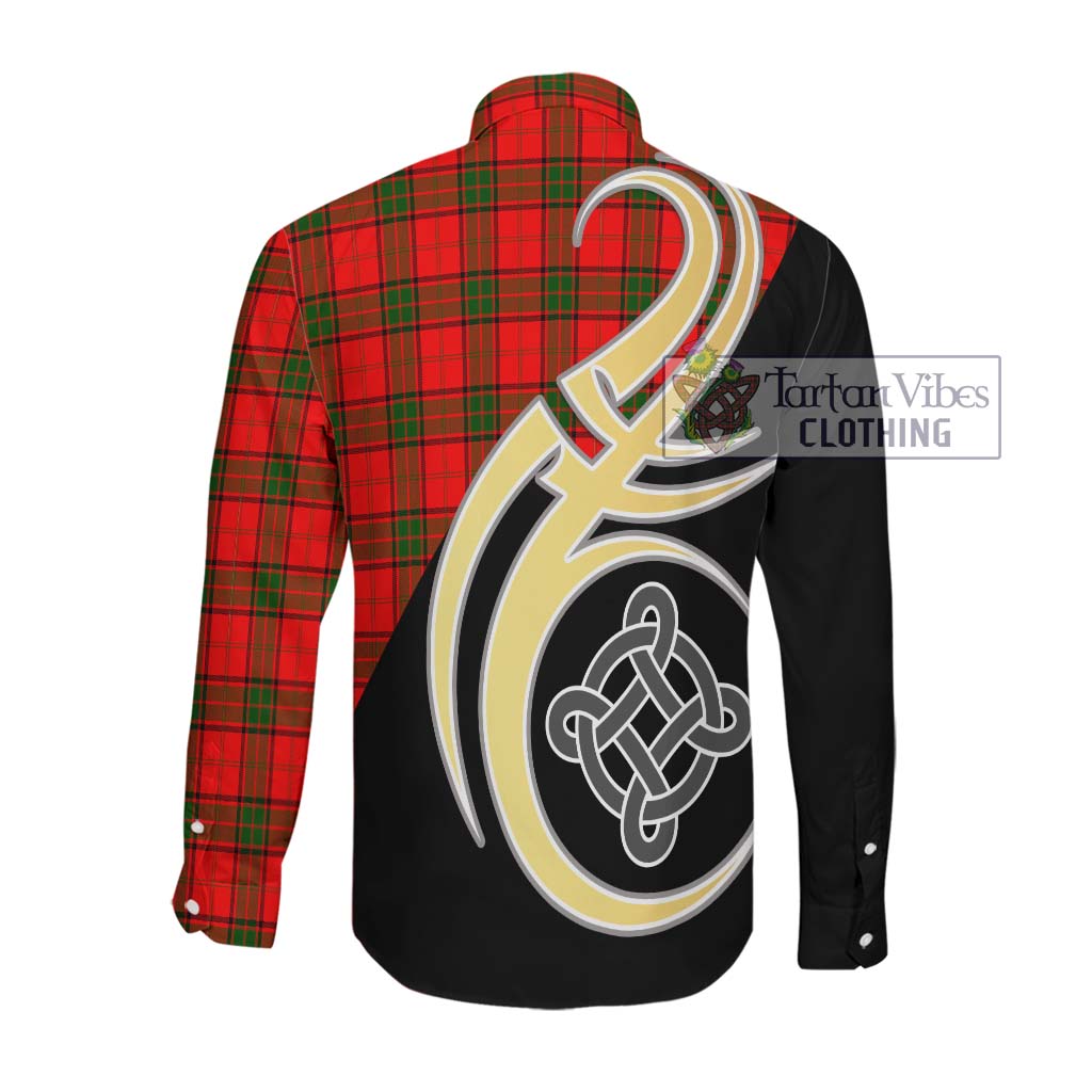 Adair Tartan Long Sleeve Button Shirt with Family Crest and Celtic Symbol Style Men's Shirt - Tartan Vibes Clothing