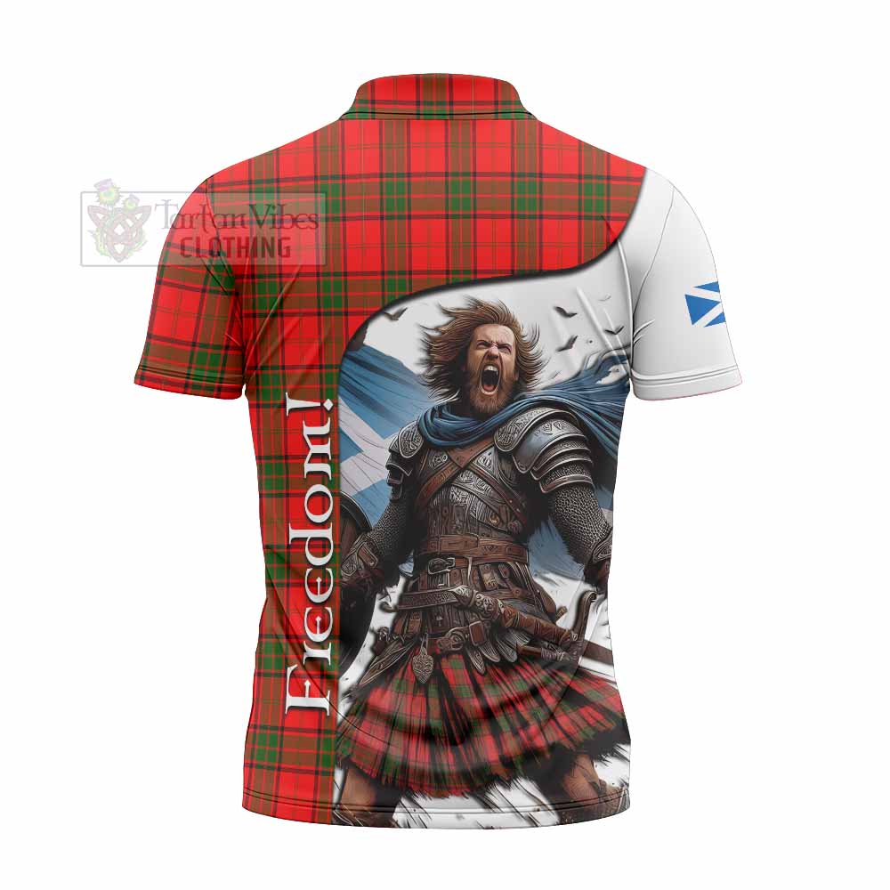 Tartan Vibes Clothing Adair Crest Tartan Zipper Polo Shirt Inspired by the Freedom of Scottish Warrior