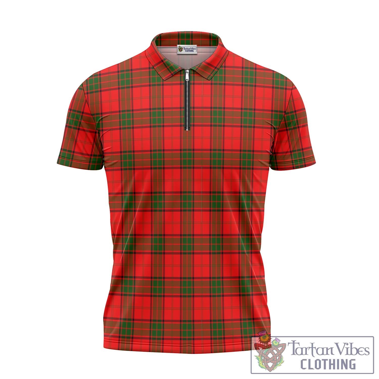 Tartan Vibes Clothing Adair Tartan Zipper Polo Shirt