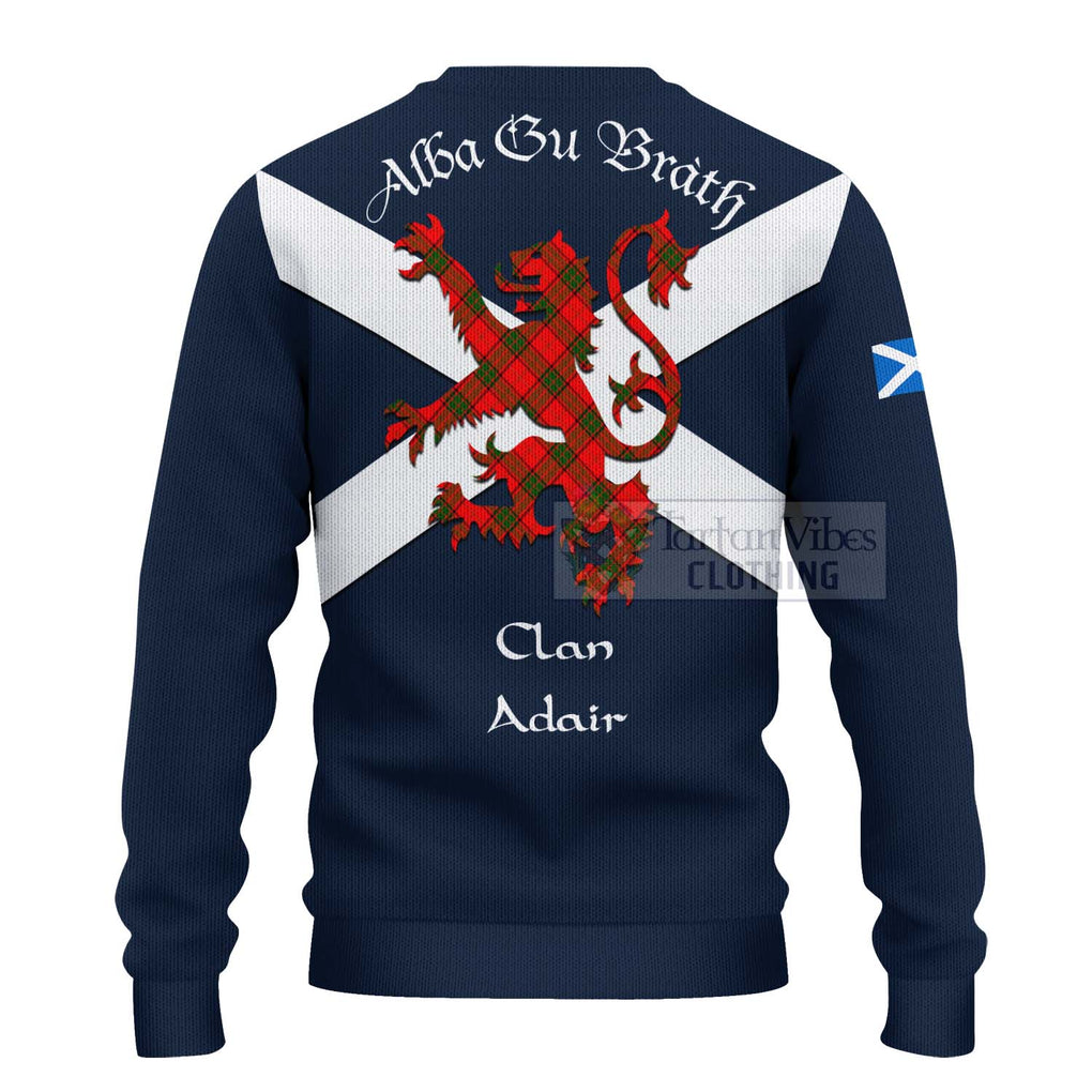 Tartan Vibes Clothing Adair Tartan Lion Rampant Knitted Sweater – Proudly Display Your Heritage with Alba Gu Brath and Clan Name