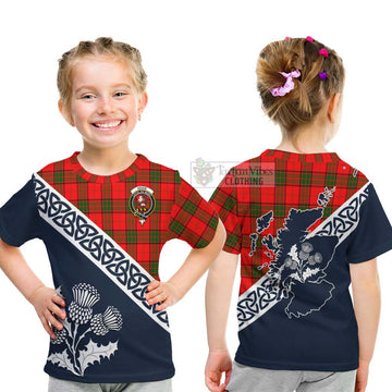 Adair Tartan Kid T-Shirt Featuring Thistle and Scotland Map