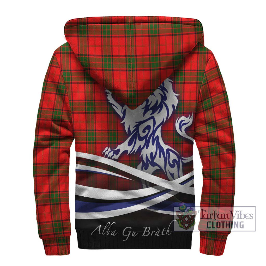 Adair Tartan Sherpa Hoodie with Alba Gu Brath Regal Lion Emblem - Tartanvibesclothing Shop