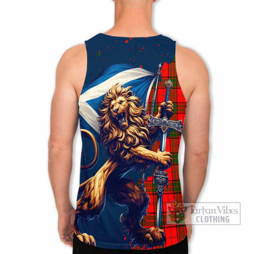 Adair Tartan Family Crest Men's Tank Top with Scottish Majestic Lion