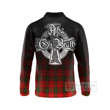 Adair Tartan Long Sleeve Polo Shirt Featuring Alba Gu Brath Family Crest Celtic Inspired