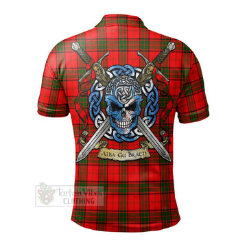 Adair Tartan Polo Shirt with Family Crest Celtic Skull Style