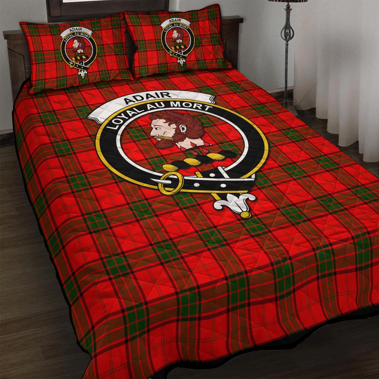 Adair Tartan Quilt Bed Set with Family Crest - Tartan Vibes Clothing