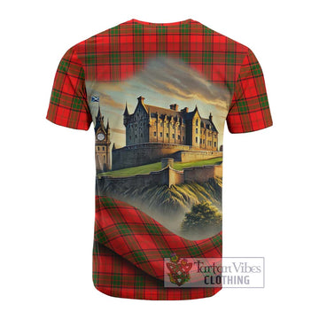 Adair Tartan Family Crest Cotton T-shirt with Scottish Ancient Castle Style - Tartan Vibes Clothing