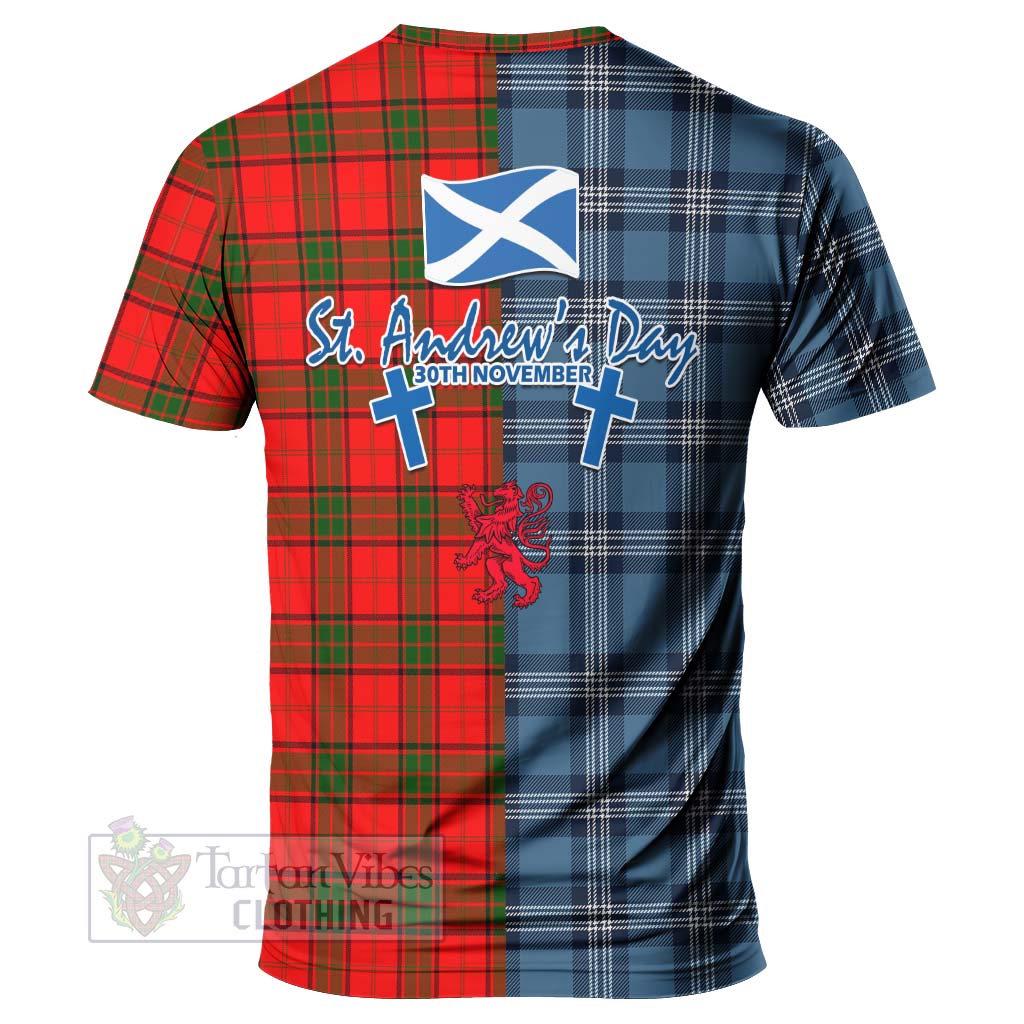 Tartan Vibes Clothing Adair Tartan T-Shirt Happy St. Andrew's Day Half Tartan Style