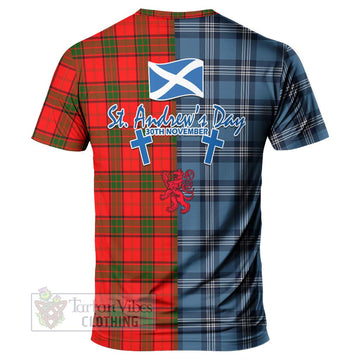 Adair Tartan T-Shirt Happy St. Andrew's Day Half Tartan Style