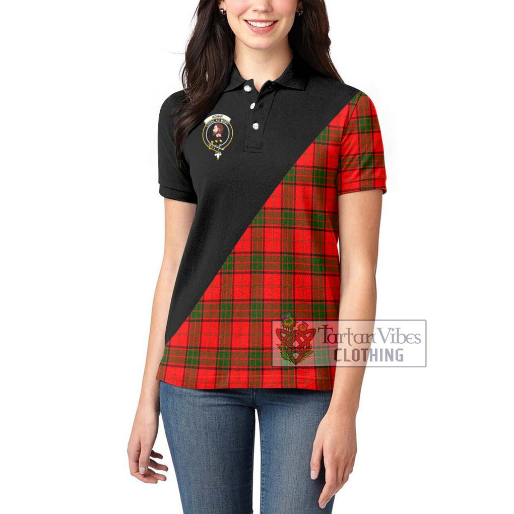 Adair Tartan Women's Polo Shirt with Family Crest and Military Logo Style - Tartanvibesclothing Shop