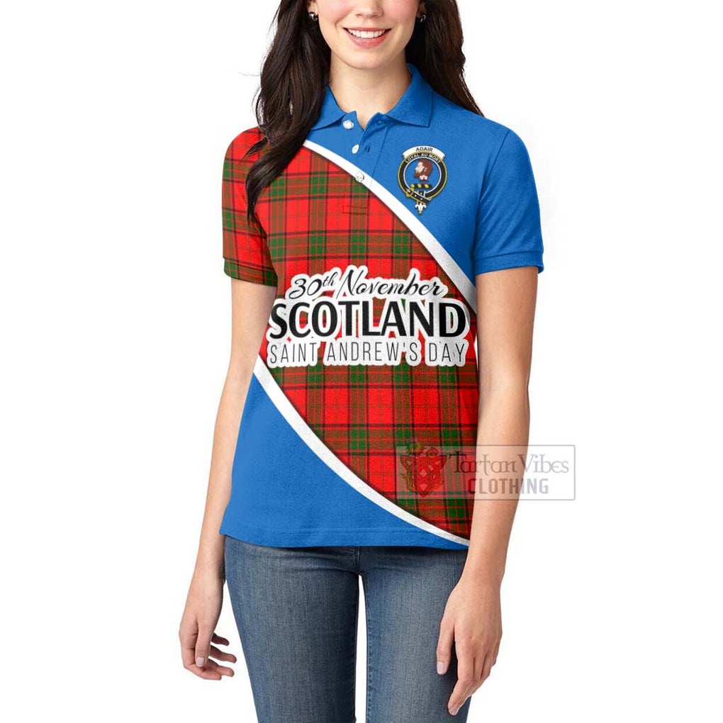 Tartan Vibes Clothing Adair Family Crest Tartan Women's Polo Shirt Celebrate Saint Andrew's Day in Style