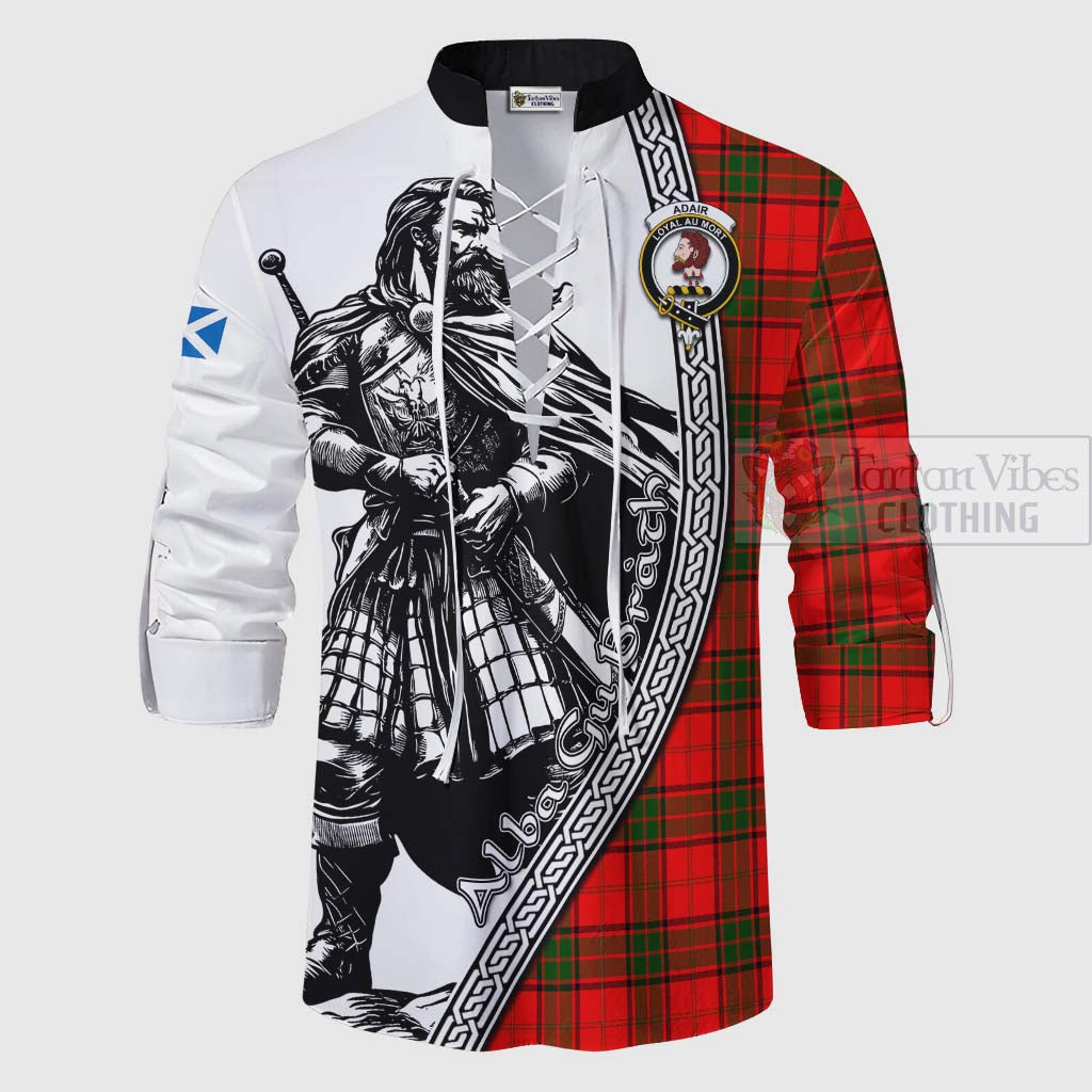 Tartan Vibes Clothing Adair Tartan Clan Crest Ghillie Kilt Shirt with Highlander Warrior Celtic Style