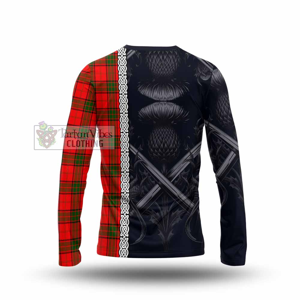 Tartan Vibes Clothing Adair Tartan Long Sleeve T-Shirt with Family Crest Cross Sword Thistle Celtic Vibes