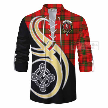 Adair Tartan Ghillie Kilt Shirt with Family Crest and Celtic Symbol Style