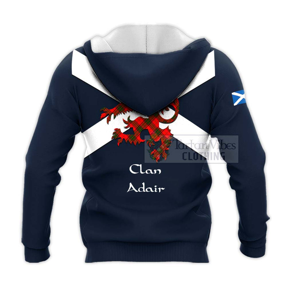 Tartan Vibes Clothing Adair Tartan Lion Rampant Knitted Hoodie – Proudly Display Your Heritage with Alba Gu Brath and Clan Name