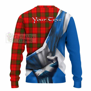 Adair Tartan Knitted Sweater with Family Crest Scotland Patriotic Style